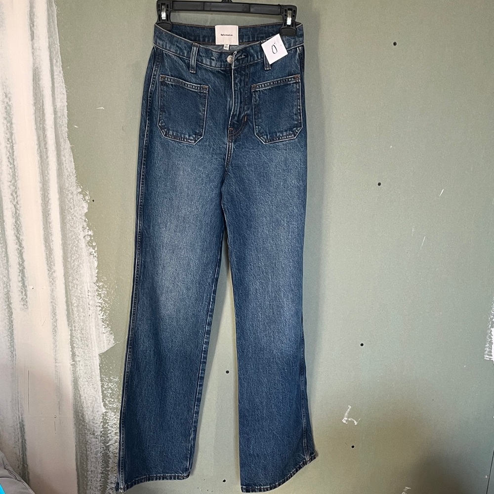 Reformation Dark Blue Flare Jeans